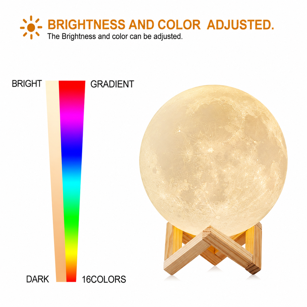 Lunéa™ – Lampe Lune 3D Tactile