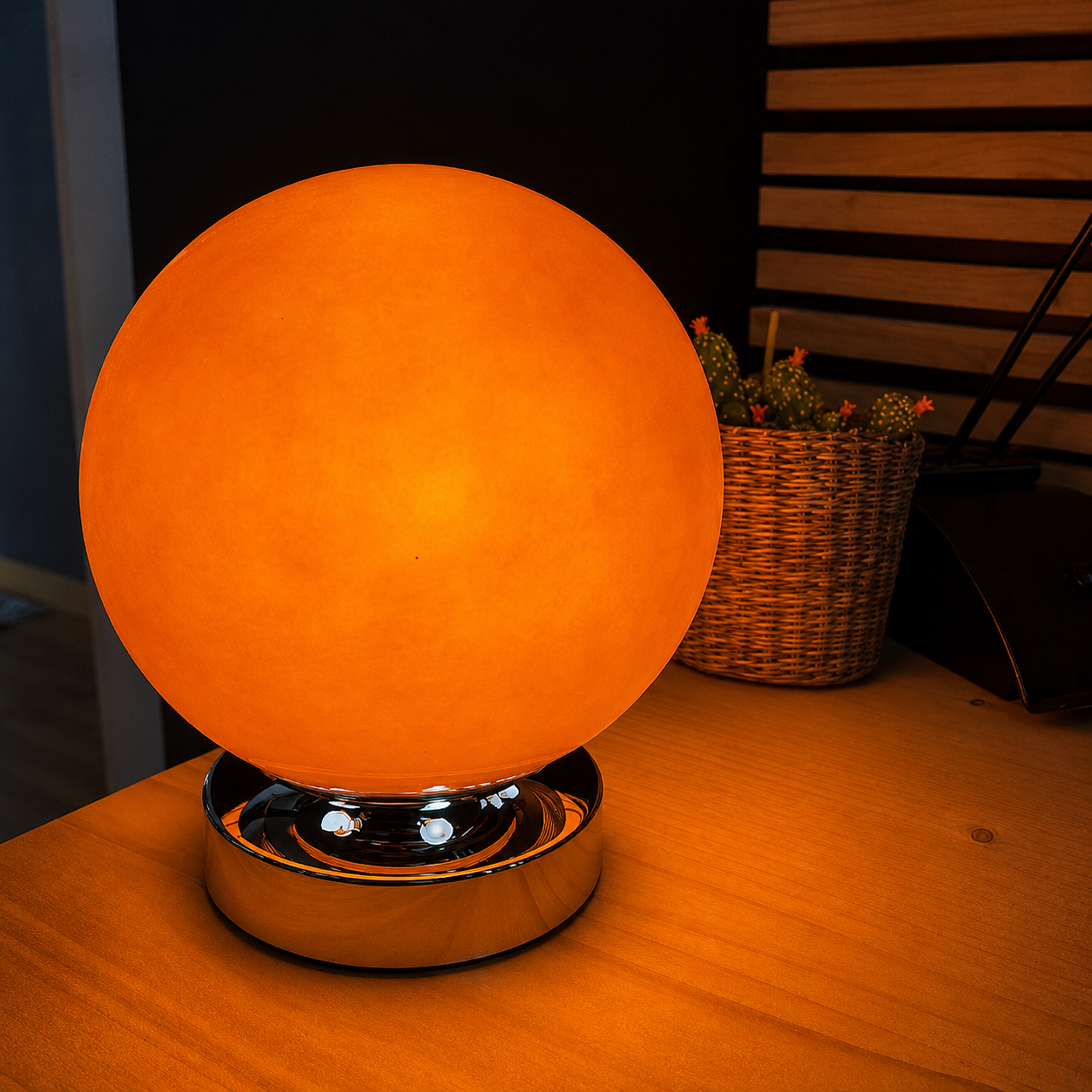 Lampe Ambre Céleste — Bureau Vintage en Verre