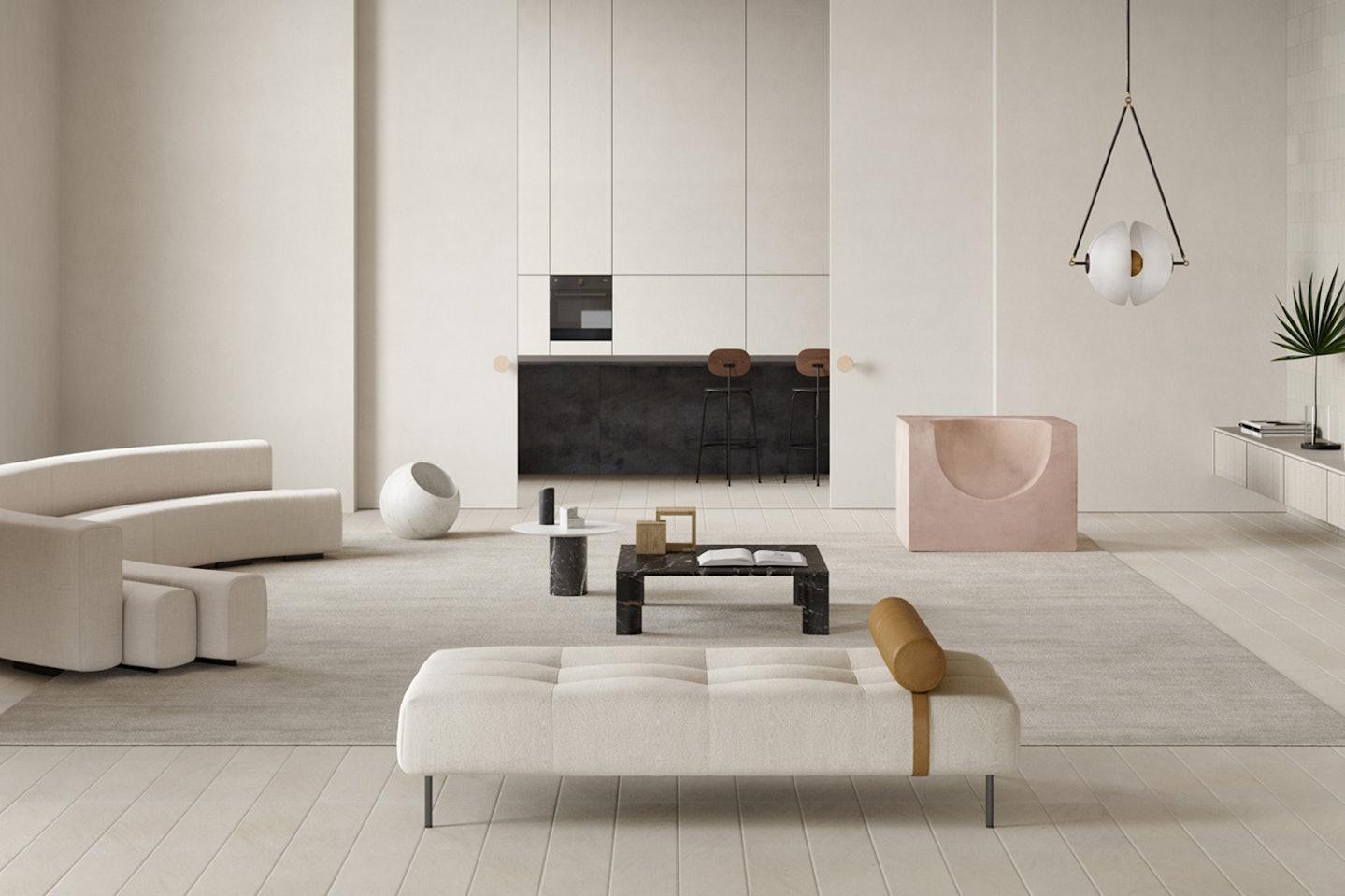 Intérieur illuminé par une lampe Lumora